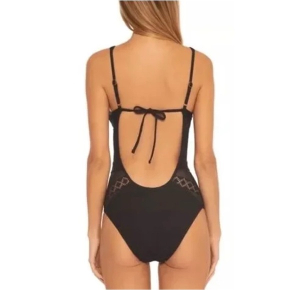 BECCA Crochet One-Piece Swimsuit in Black Size M - Picture 2 of 11